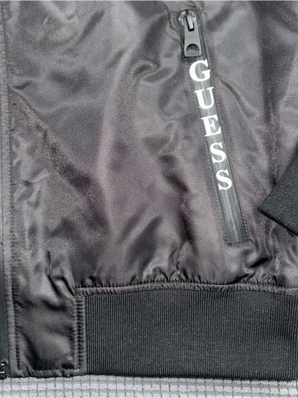 Guess Los Angeles Bomber Jacket Black White Lightweight Mens Medium - Picture 2 of 9
